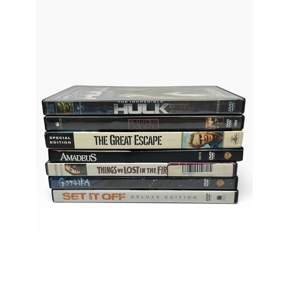 Mixed DVD Lot 7 Movies Amadeus Hulk Dead Poets Set It Off Gothika